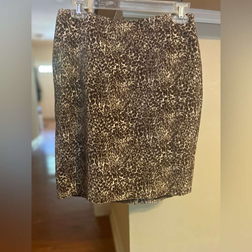 Animal print velour skirt